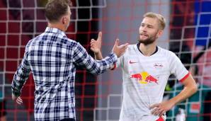 Konrad Laimer und Julian Nagelsmann arbeiteten schon von 2019 bis 2021 bei RB Leipzig zusammen.