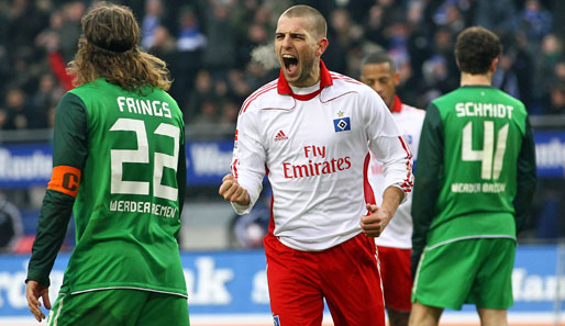 Mladen Petric (M.) hat das 1:0 erzielt und das 2:0 von Paolo Guerrero vorbereitet