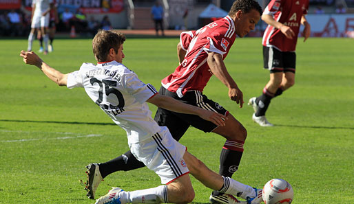 Thomas Müller (l.) erzielte die Führung der Bayern. Für den Sieg hat es trotzdem nicht gereicht