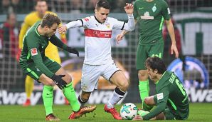 Josip Brekalo (Mitte) und seine Stuttgarter gastierten am 14. Spieltag in Bremen