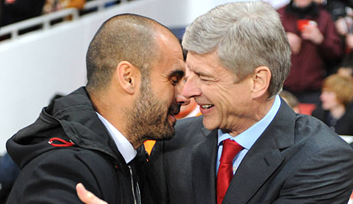 Pep Guardiola (l.) und Arsene Wenger treffen am Mittwoch in der Champions League aufeinander