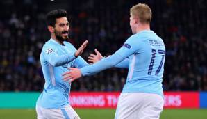 Ilkay Gündogan bejubelt seinen frühen Führungstreffer mit Kevin De Bruyne