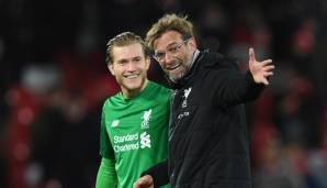 Loris Karius zusammen mit Liverpool-Trainer Jürgen Klopp.