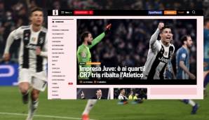 Gazzetta dello Sport (Italien): "Es stand in den Sternen, die eine Nacht erleuchteten, die Juventus-Fans nie vergessen werden. Ein fantastischer Hattrick von Ronaldo fegt Atletico hinweg."