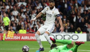 Karim Benzema trifft zur Führung für Real Madrid.