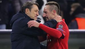 Niko Kovac (l.) und Franck Ribery fielen sich am Dienstagabend in die Arme.