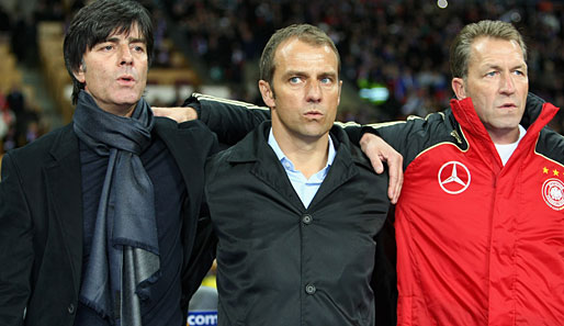 Joachim Löw und seine Assistenten können nach der geschafften WM-Qualifikation durchatmen