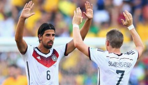 Führungspersönlichkeiten unter sich: Sami Khedira und Bastian Schweinsteiger