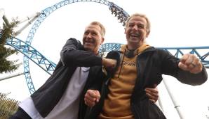 ... und feierten den Triumph gegen Tschechien (2:1 nach Verlängerung und Golden Goal). Wir blicken zurück - auf das Spiel von damals und auf das Klassentreffen. Hier Initiator Berti Vogts mit dem neuen türkischen Nationaltrainer Stefan Kuntz.