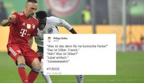 Der kuriose "Jubel" von Franck Ribery bei der Schalenübergabe ist unvergessen.