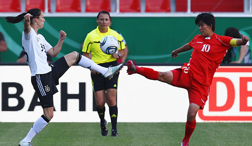 Das Testspiel der Frauen zwischen Deutschland und Nordkorea war teilweise hart umkämpft