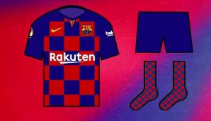 FC Barcelona - Heimtrikot: Die Katalanen wechseln wohl auf ein Karo-Muster. Vorbei scheint die Zeit der Längsstreifen. Auch die Strümpfe erinnern ein wenig an Kroatiens Nationalmannschaft - nur eben in Blaugrana.