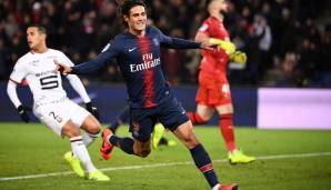 Platz 2 - Edinson Cavani (Paris Saint-Germain): 30 Chancen - 63,33 Prozent Trefferquote.