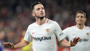 Platz 8 - Pablo Sarabia (FC Sevilla) - 22 Chancen - 54,55 Prozent Trefferquote.