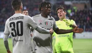 85. Minute: Ausgerechnet Kean trifft zum 2:0 und jubelt anschließend provokativ vor der Cagliari-Fankurve, die mit Affenlauten und Schmähungen reagiert. Keans aufgebrachter Teamkollege Matuidi fordert den Schiedsrichter auf, das Spiel zu unterbrechen.