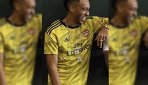 Das Auswärtstrikot erinnert an alte Zeiten bei den Gunners, als noch Thierry Henry statt Pierre-Emerick Aubameyang in gelb gekleidet in der Premier League auf Torejagd ging.