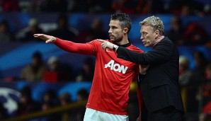 Robin van Persie (l.) und David Moyes (r.) werden offenbar noch längerfristig zusammenarbeiten