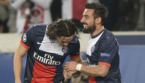 Jubeln Edinson Cavani (l.) und Ezequiel Lavezzi bald in London statt Paris?