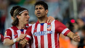 Filipe Luis (l.) folgt Diego Costa in die Premier League zum FC Chelsea