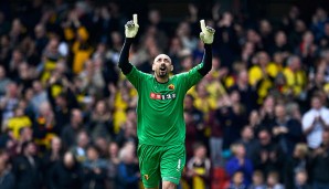 Heurelho Gomes feiert die Rückkehr des FC Watford