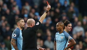 Fernandinho holte sich den dritten Platzverweis in den letzten sechs Spielen