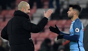 Pep Guardiola und Sergio Agüero bilden derzeit ein gutes Team