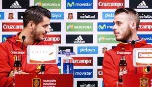 Alvaro Morata (l.) und David De Gea