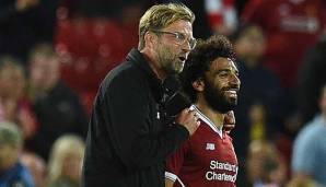 Jürgen Klopp und Mohamed Salah im Gespräch