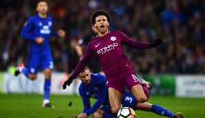 Leroy Sane von Manchester City wurde gegen Cardiff nicht geschont.