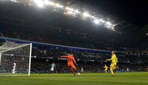 Arijanet Muric beim 9:0-Sieg der Citizens über Burton im Halbfinal-Hinspiel des Carabao Cup.