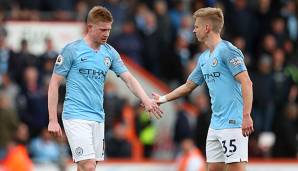 Blonde Skyblues: Kevin de Bruyne und Oleksandr Zinchenko.