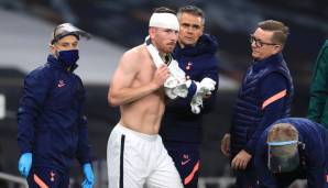 Pierre-Emile Höjbjerg zog sich beim Europa-League-Spiel gegen den LASK eine Kopfverletzung zu - und spielte mit Turban weiter.