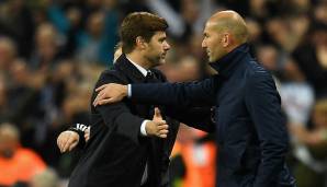 Zinedine Zidane (r.) wäre laut Antonio Cassano ein geeigneter Nachfolger für Maurizio Pochettino (l.)