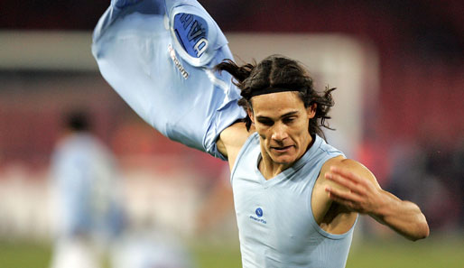 Edinson Cavani, tiefgläubiger Stürmer aus Uruguay des SSC Neapel