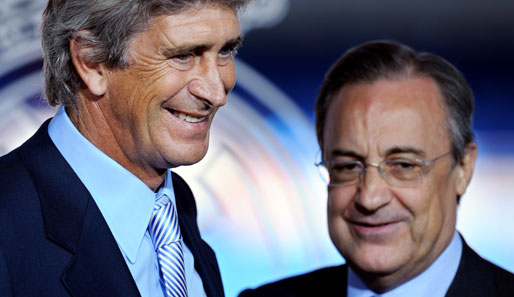 Kein Treffen mit Scheich Mansour geplant: Florentino Perez (r.) mit Manuel Pellegrini