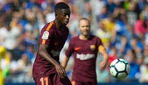 Ousmane Dembele im Dress des Fc Barcelona am Ball