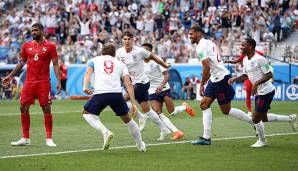 Innenverteidiger John Stones (M.) traf gegen Panama doppelt.