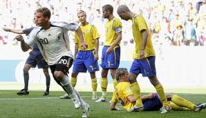 Lukas Podolski gelang gegen Schweden bei der WM 2006 ein Doppelpack.