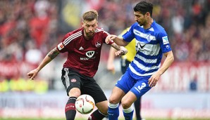 Enis Hajri (Rechts) beim Spiel gegen den 1. FC Nürnberg