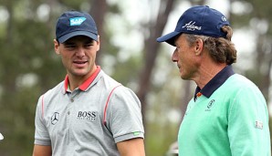 Dei beiden deutschen Teilnehmer beim US Masters: Martin Kaymer (l.) und Bernhard Langer