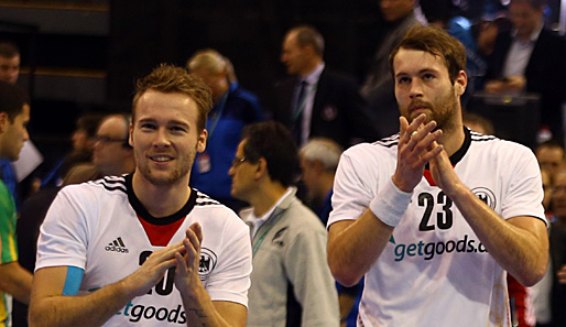 Zwei der drei Wetzlar-Boys nach dem Sieg gegen Brasilien: Kevin Schmidt (l.) und Steffen Fäth