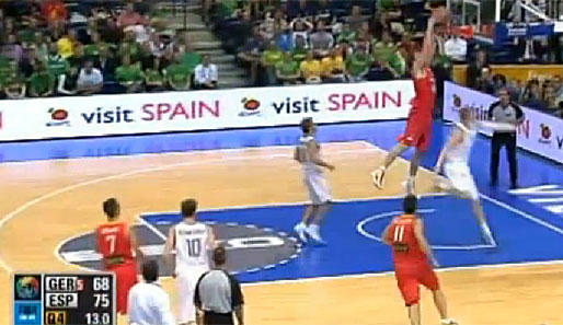 Pau Gasol sorgte mit einem sehenswerten Alley-Oop-Dunk für den Schlusspunkt gegen Deutschland