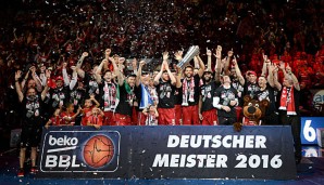 Groß war die Freude über den Meistertitel bei Brose Bamberg