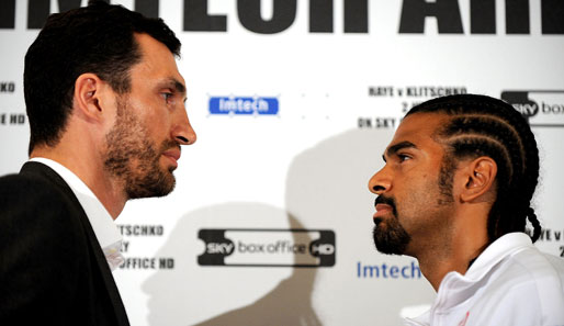 Am 2. Juli ist zwischen Wladimir Klitschko (l.) und David Haye endgültig Schluss mit lustig