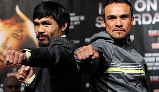 Alte Bekannte: Manny Pacquiao (l.) und Juan Manuel Marquez treffen sich in Las Vegas wieder