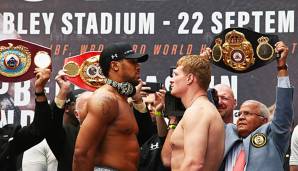 Anthony Joshua wiegt rund elf Kilo mehr als Alexander Povetkin.