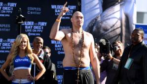 Hatte beim offiziellen Wiegen sichtlich Spaß: Tyson Fury.