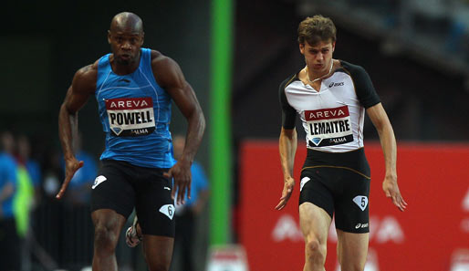 Asafa Powell (l.) hinterließ beim Diamond League Meeting in Lausane über 100 Meter eine Duftmarke