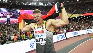 Johannes Vetter holte bei der Leichtathletik-WM 2017 in London das einzige Gold des DLV