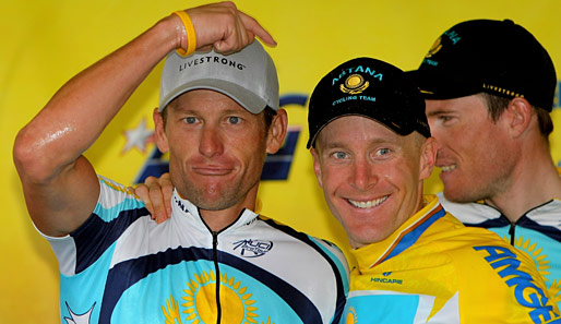 Levi Leipheimer (r.) fuhr von 2008 bis 2009 für das Team Astana